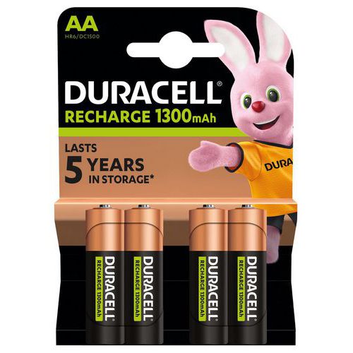 Oplaadbare AA-batterijen van 1300 mAh - Set van 4 - Duracell