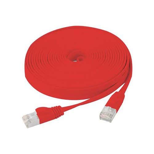 Platte netwerkkabel RJ45 CAT 6 U FTP SNG rood