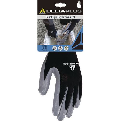 Handschoen gebreid van polyester / palm met nitril - DeltaPlus