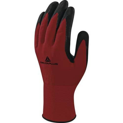 Handschoen gebreid van polyester/spandex - palm + noppen van nitril