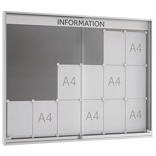 Vitrine met schuifdeur SN - Wandmodel - Aluminium - WSM