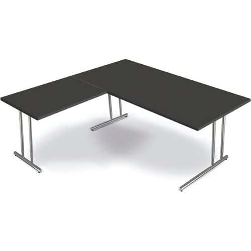 Bureau Artline - chroom frame - B2000 x D1000 en toevoeging 1000x600mm