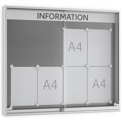 Vitrine met schuifdeur SN - Wandmodel - Aluminium - WSM